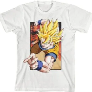 Bioworld Dragon Ball Z Saiyan Goku Youth White T Shirt TS40052035