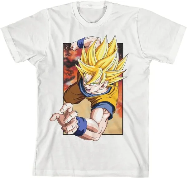 Bioworld Dragon Ball Z Saiyan Goku Youth White T Shirt TS40052035