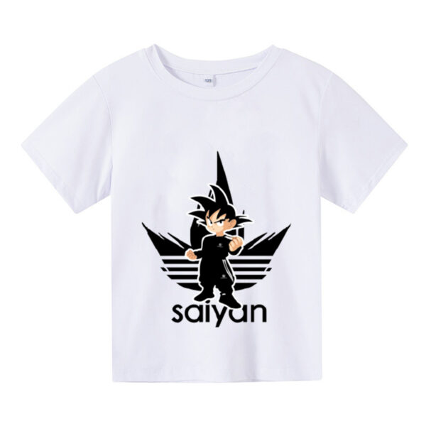 Dragon Ball Children s Wear Trend Anime Cartoon Boys And Girls Round Neck Short Sleeve T Shirt + Denim Shorts Two Piece Set TS40052061
