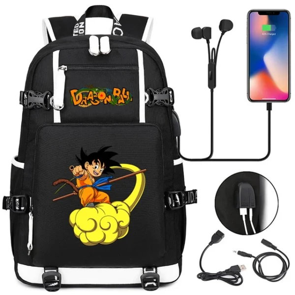 Dragon Ball Print Backpack Cartoon Anime Goku BP40052088
