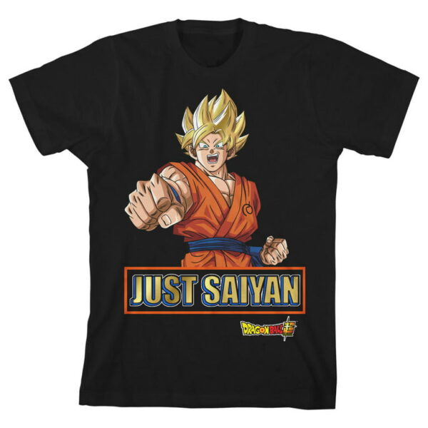 Dragon Ball Super Goku Just Saiyan Boy s Black T Shirt Medium TS40052052