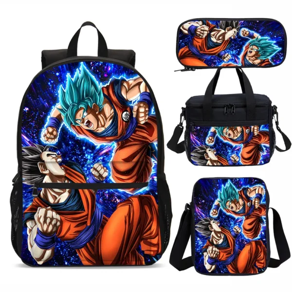 Dragon Ball Z Anime Goku Gohan School Backpack with Insulated Lunch Bag and Pen Case BP40052057