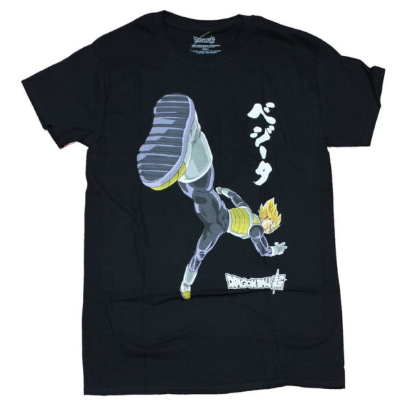 Dragon Ball Z Mens T Shirt Vegeta Big Foot Kick & Kanji Small TS40052178