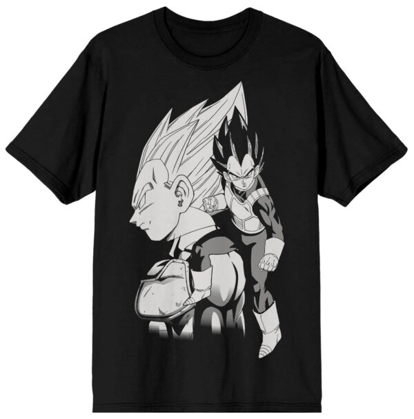 Dragon Ball Z Vegeta Black and White Character Art Men s Black T Shirt Large TS40052163