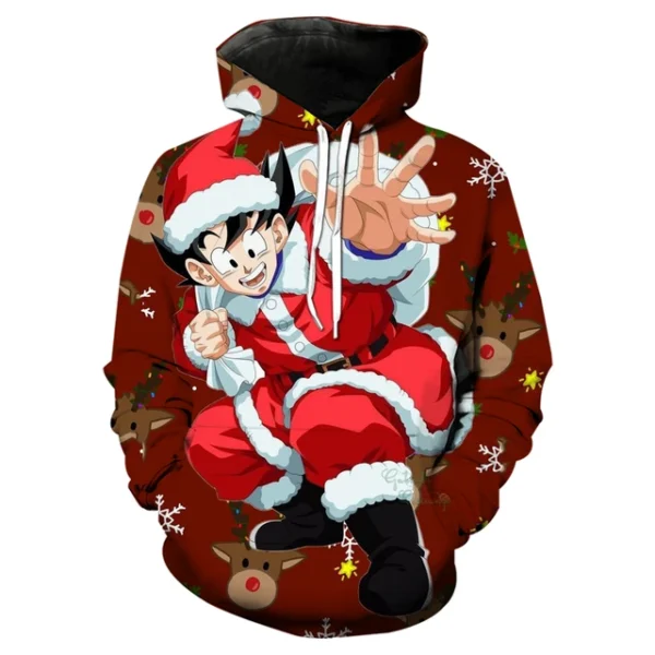 Dragon Ball Z Winter Christmas 3D Print Meditating Goku Hoodie – HD30052077