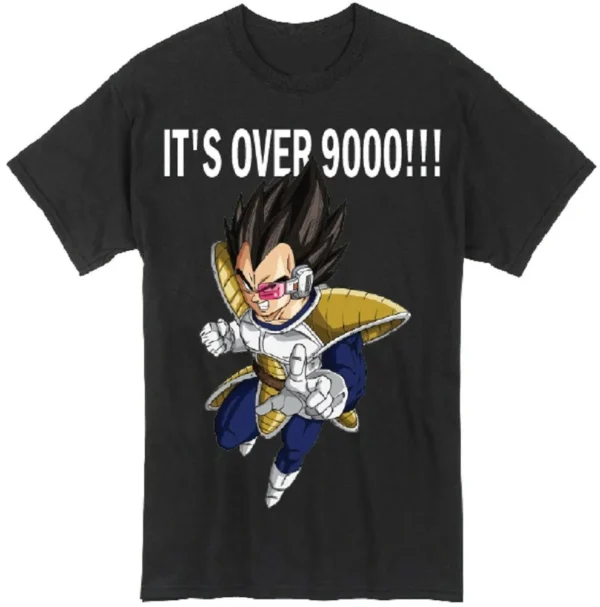 Official GE Dragon Ball Z Vegeta It s Over 9000 Men Black T Shirt Size Medium TS40052173