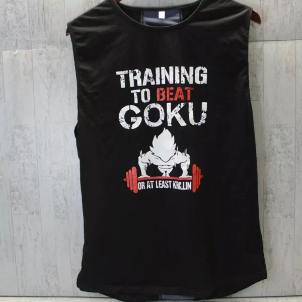 Training to Beat Goku or at Least Krillin Unisex Sleeveless Tee Shirt Black XL TS40052077