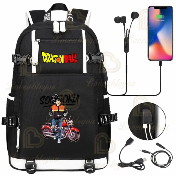 Vegeta Dragon Ball Z Backpack with USB and Goku Design for Women BP40052053