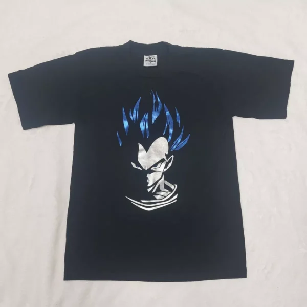 Vtg Y2K Black Dragon Ball Z Vegeta Puff Print T Shirt Size Medium Pro 5 Athletic TS40052172
