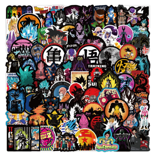 100pcs Anime Dragon Ball Cool Cartoon Decorative Stickers Goku Sticker WA07062168