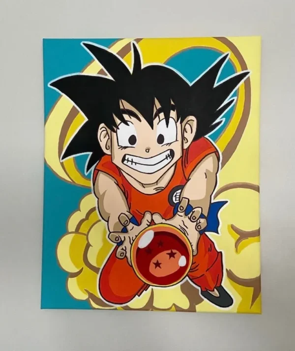 16 x 20 Son Goku Dragon Ball Z Handpainting Acrylic Canvas WA07062286