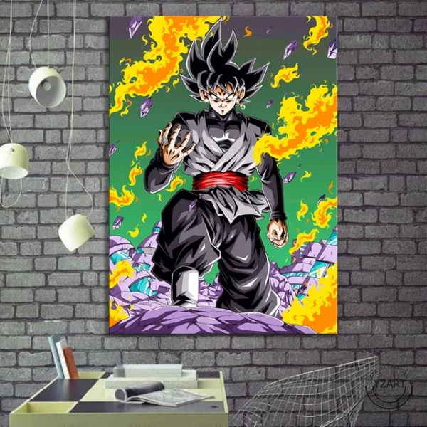 1pcs Dragon Ball Super Zamasu Goku Black Animation Art HD WA07062192