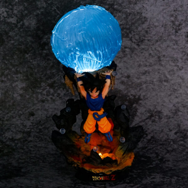 23.5CM Anime Dragon Ball GT Spirit Bomb Son Goku Light Up GK Statue PVC Action Figures Collection Model Doll Toys Christmas Gift LA10062108