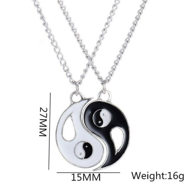 2pcs Yin Yang Matching Necklace Couple Necklaces JE06062049