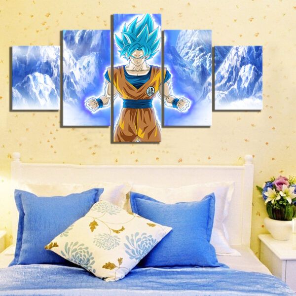 5 Piece Cartoon Pictures Super Saiyan Blue Goku Poster WA07062137