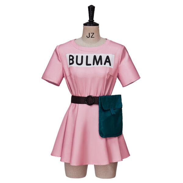 Anime Bulma Cosplay Costume Suits Adult Women Girl Dress Scarf Uniform Bow Headwear Waist Bag Accessory Halloween Party Outfits CO07062341