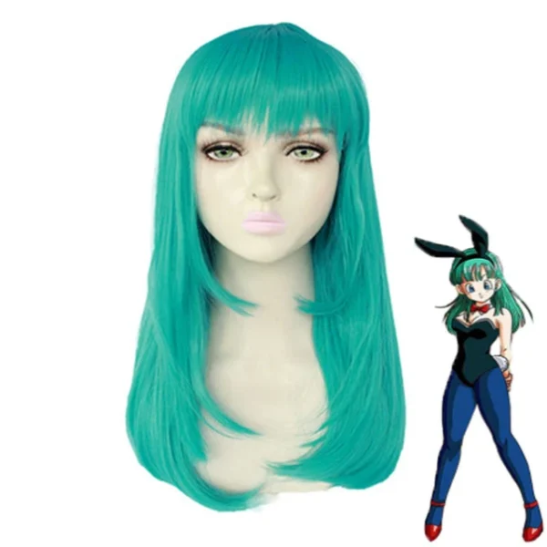 Anime Bulma Wig Medium Long Synthetic Hair CO07062492