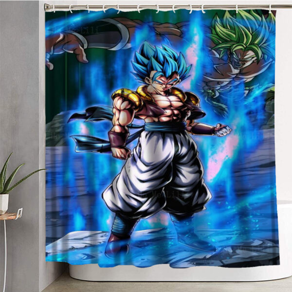 Anime Character Blue Flame Super Instinct Muscle Men Japanese Art Shower Curtain By Ho Me Lili For Bathroom Decor SC10062034