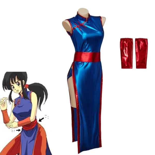 Anime Chichi Cosplay Costume Women s Sexy Blue Long Dress CO07062366
