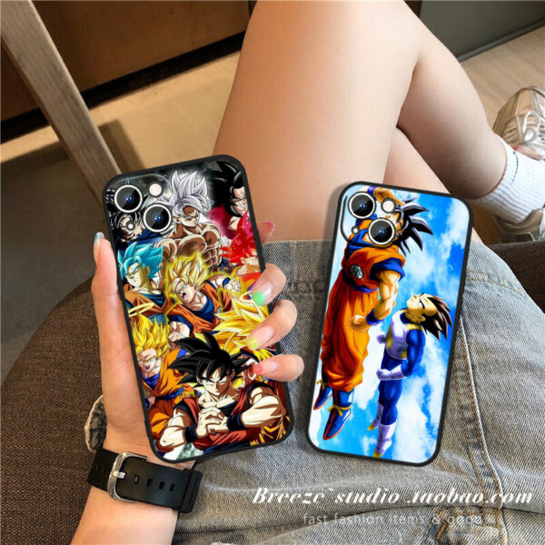 Anime Dragon Ball Goku Phone Case for Apple iPhone 15 14 13 12 11 XS XR X 8 7 Pro Max Plus Mini Silicone Black Cover PC06062240