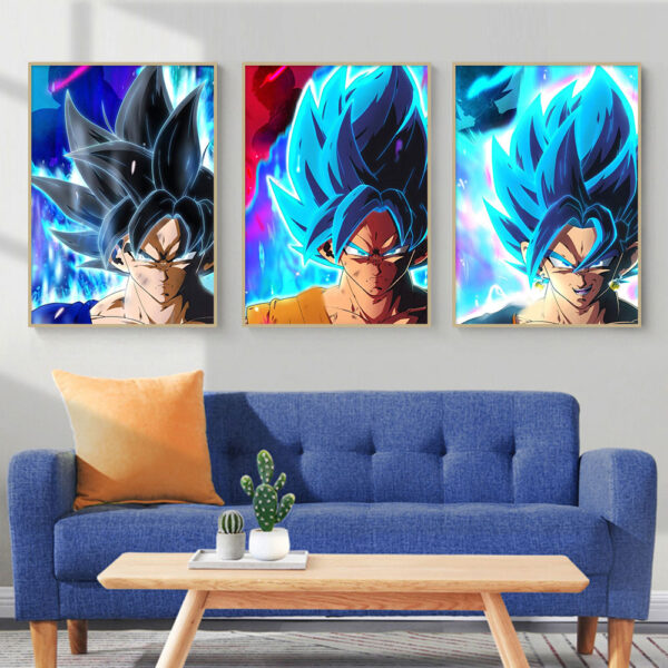 Anime Dragon Ball Goku Posters on Wall Peripherals Canvas Painting Cartoon Vegeta Head Picture for Kids Bedroom Decor Cuadros WA07062241