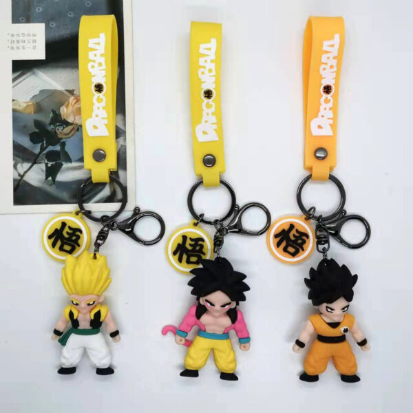 Anime Dragon Ball Keychain Fashion Jewelry Son Goku Vegeta Piccolo Action Figures PVC Key Ring for Men Women Bag Pendant KC07062417