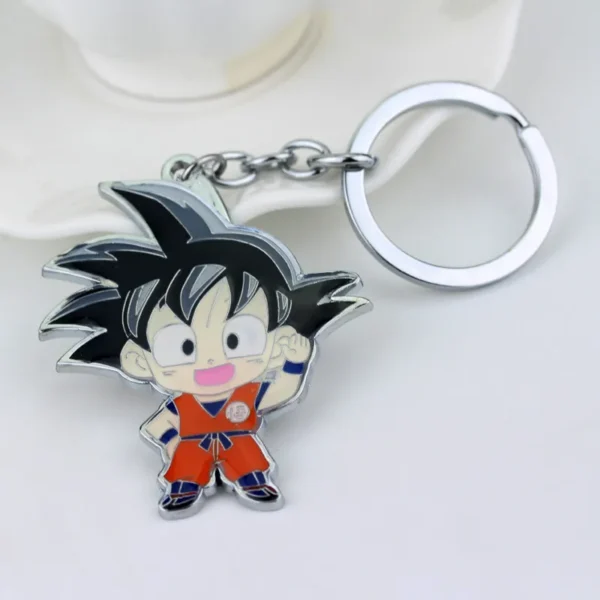 Anime Dragon Ball Z Son Goku Keychain Figure Red Enamel Metal Pendant Keyring KC07062441