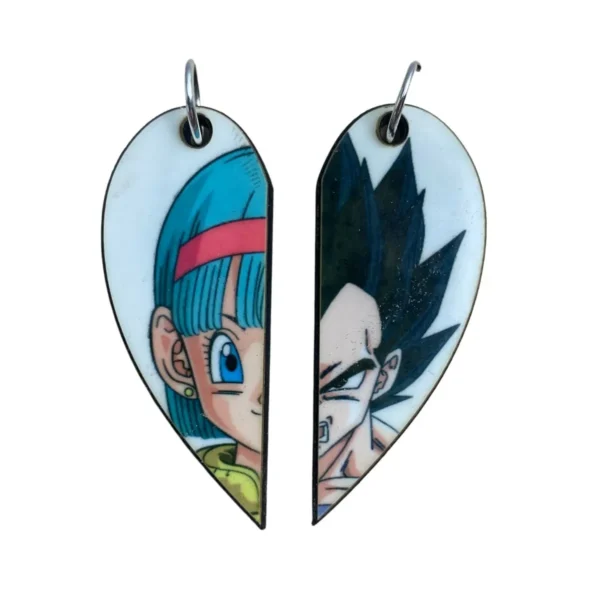 Anime Matching Heart Pendants Bulma and Vegeta Couple Necklaces JE06062067