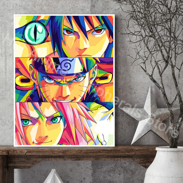 Anime One Piece Naruto Dragon Ball Peripherals Poster Figure Luffy Kakashi Goku Canvas Painting Colors Picture for Room Decorate WA07062026