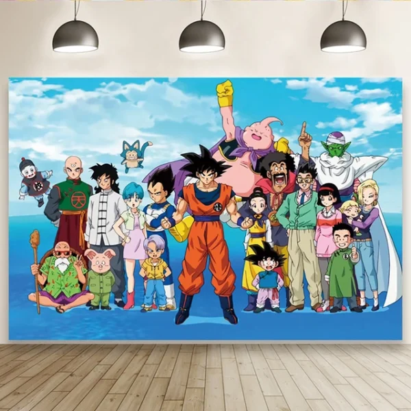 Anime Son Goku Theme Party Backdrops Baby Shower Birthday PO11062412
