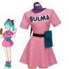 Bulma Cosplay Anime Costume Women s Pink Dress with Scarf CO07062106
