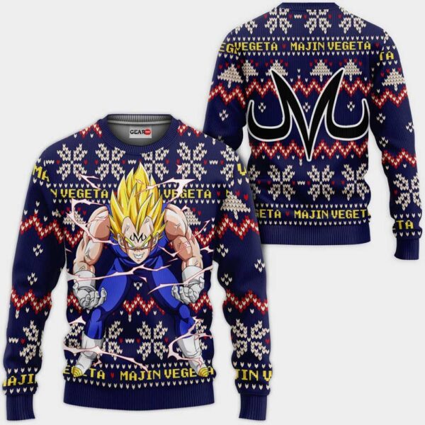 Buy Majin Vegeta Blue Ugly Christmas Sweater Anime Dragon UG07062049