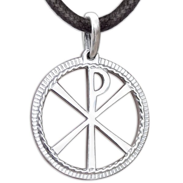Chi Rho Necklace 925 Sterling Silver Cross of Constantine Necklace Ancient Christogram Pendant Orthodox Religious Jewelry for Men Women JE06062044