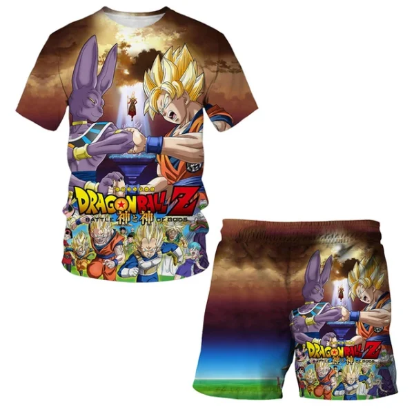 Children Clothing Sets Dragon Ball Z T Shirt Shorts Suits Boys T Shirts Anime Clothes Tops Cool Vegeta Goku Tshirt Free Shipping SW11062485