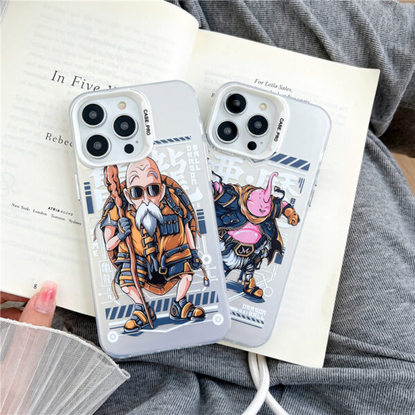 Cute Anime Phone Case for iPhone 11 12 13 14 15 Pro Max Dragon Ball Goku Vegeta One Piece Color Silver Design PC06062534