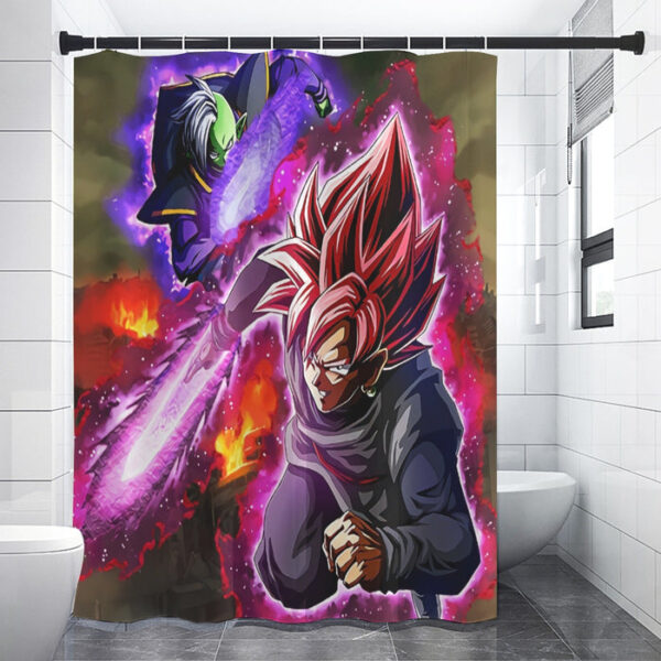 DBZ Goku Black Zamasu Super Saiyan Rose Dope Vibe Shower Curtain SC10062088