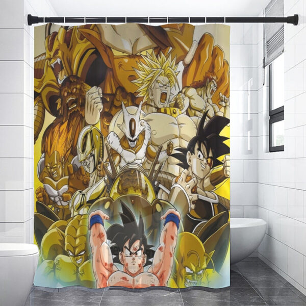 DBZ Goku Spirit Bomb Destroy Villains Cooler Broly Namek Golden Shower Curtain SC10062049