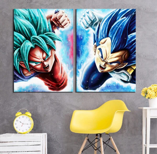 Digital Art HD Picture Vegeta Goku Anime Poster PO11062446