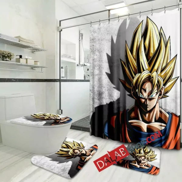 Dragon Ball Goku 12 Bathroom Set Shower Curtain Bath Mat SC10062070