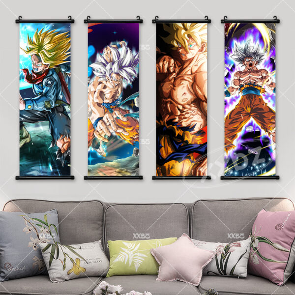 Dragon Ball Hanging Decorative Paintings Anime Wall Art Gohan Vegeta Poster Goku WA07062157