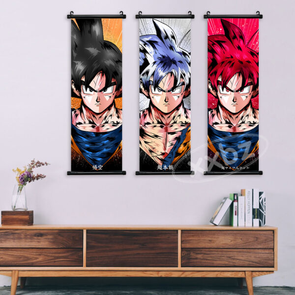 Dragon Ball Hanging Painting Goku Wall Artwork Vegeta Canvas Mural Saiyan Scrolls Pictures Kakarot Anime Poster Home Decoration WA07062342