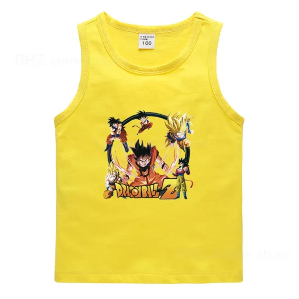 Dragon Ball Son Goku Children s Tank Top Cute Animation Boy Girl Summer Cotton Sports Vest Breathable Saiyan Sleeveless Singlet TT07062180