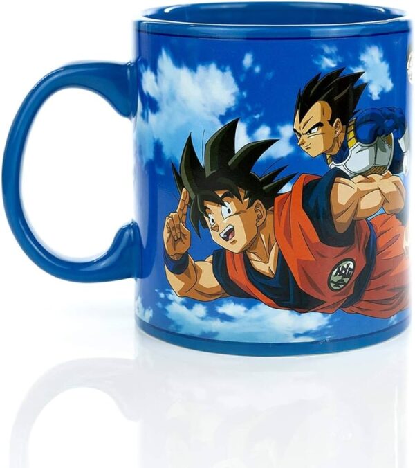 Dragon Ball Super 16 Oz Ceramic Mug 16 Ounce Blue Coffee Cup Features Goku, Vegeta & Piccolo In Flight Official DBZ Collectible Great Gift MG06062237