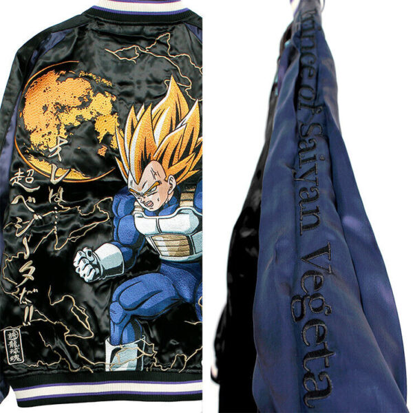 Dragon Ball Super Vegeta Embroidery Reversible Navy Jacket New Limited JT06062038