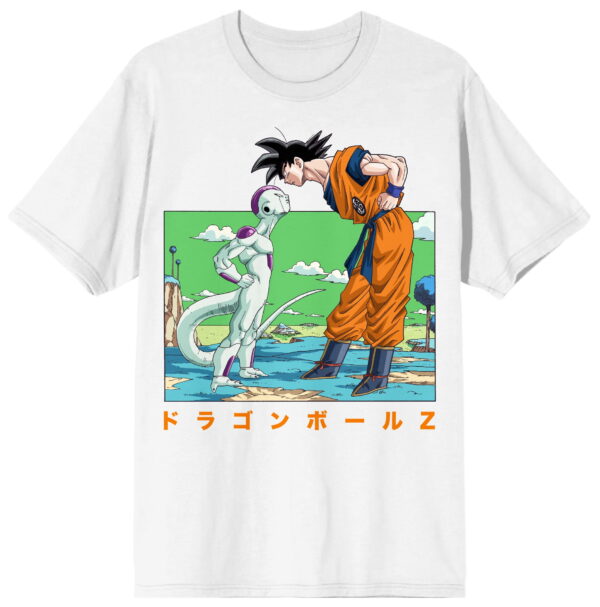 Dragon Ball Z Goku and Freiza Men s White Graphic Crew Neck Sweatshirt SW11062555