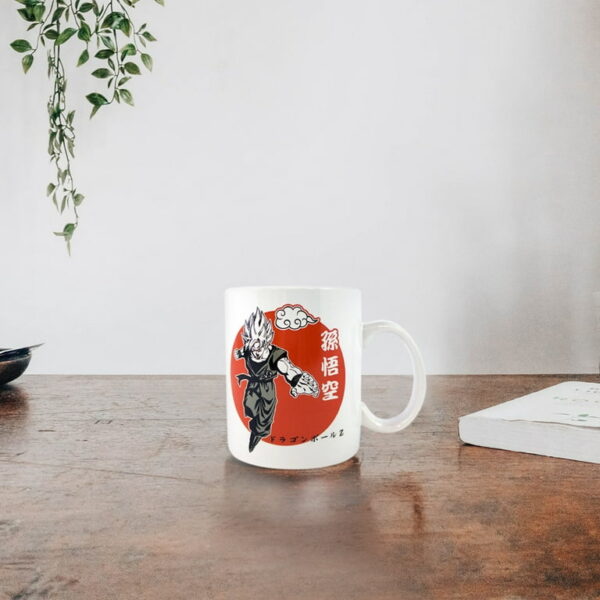 Dragon Ball Z Goku and Vegeta Ceramic White Red Coffee Mug, 16oz MG06062081