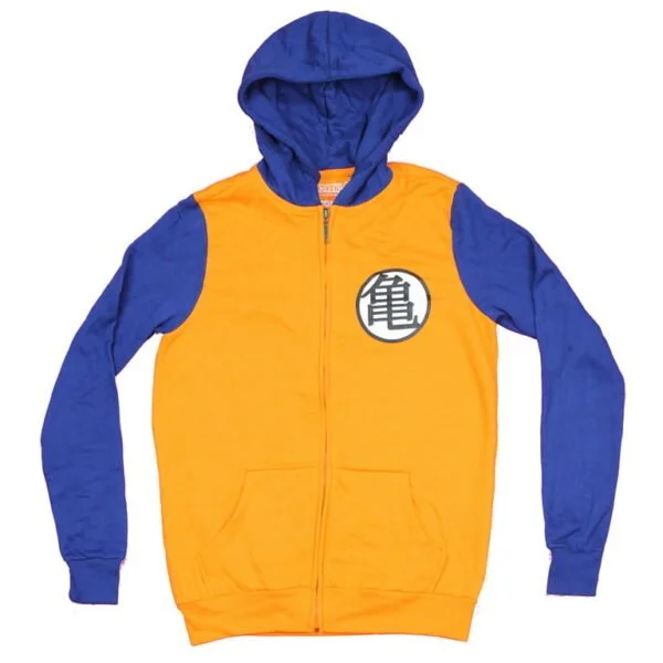 Dragon Ball Z Mens Zip Up Hoodie Classic Goku Orange & Blue Costume SW11062483