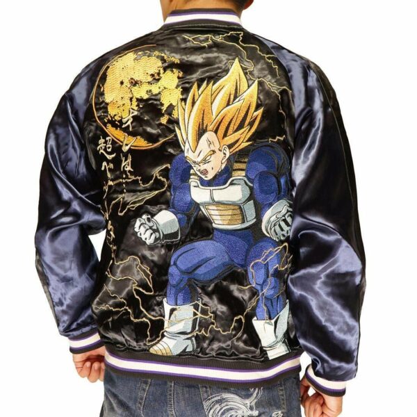 Dragon Ball Z Super Saiyan Vegeta Anime Sukajan Embroidery Souvenir Jacket JT06062043