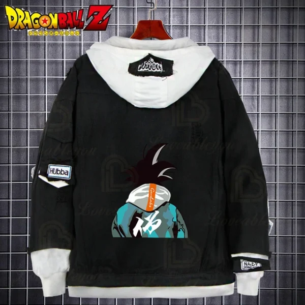 Dragon Black Denim Jacket Anime Sweatshirt Harajuku Cartoon Jacket JT06062088