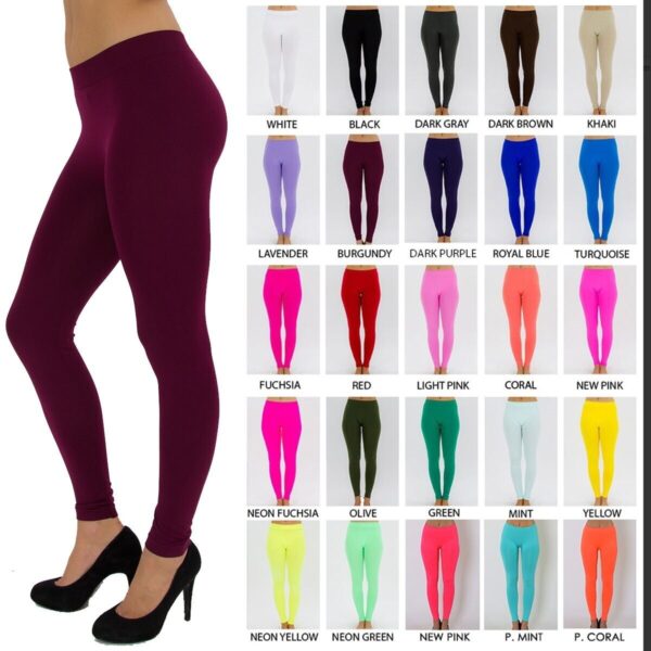 Full Length Solid Leggings Footless Long Color Tight Fitted LG11062086